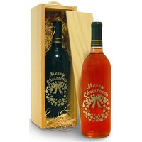 christmas wine - wreath design